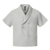 Yidao Vintage 2026 Verano Nuevo Botón Metálico Desestructurado Cuello en V Manga Corta Unisex Estilo Coreano Ins Camiseta de Media Manga