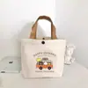 Nueva Bolsa de Lona de Oso Bolso de Mano Versátil Bolsa para Lonchera para Estudiante Bolso de Mano Simple Bolsa para Almuerzo para Trabajador de Oficina