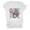 Amazon eBay site independente moda casual feminina dia de jogo luva de beisebol camiseta gola careca manga curta