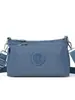 Bolso Cruzado de Moda Ligero de Múltiples Capas para Viaje para Mujer, Color Sólido Portátil de Nylon Azul Versátil Casual para Hombro