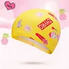 Gorro de natación elástico para niños y niñas, nuevo, con lindo patrón de dibujos animados, a la moda, cómodo, gorro de natación para bebé, cuidado del cabello, gorro de natación de tela
