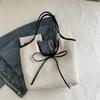Bolso informal de algodón y lino a rayas de gran capacidad para mujer, estilo occidental, bandolera sencilla, portátil, 2024