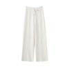 Calça de Cashmere Feminina 100% Cashmere Puro Outono e Inverno Novo Estilo Simples Grossa Cordão Cintura Alta Quente Casual Reta