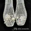 Flor de Sapato de Cristal Estilo Coreano com Toque de Luxo, Flor de Sapato Prata DIY Acessório Integrado Removível, Decoração de Sapato com Strass Brilhante