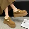 Sapatos Loafers de Venda Quente Sapatos de Algodão para Neve 2026 Novo Estilo Inverno Sola Grossa Aumento de Altura Botas de Neve Femininas com Veludo Espesso Sapatos Birkenstock