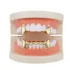 Hip-Hop Europeo y Americano Brillo Hip-Hop Aparatos Dentales de Punta Única Aparatos Dentales Decorativos Set de Dientes Pequeños de Tigre Aparatos Dentales de Dientes de Oro de Vampiro