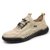 Zapatos deportivos casuales de verano para hombre de venta caliente transfronteriza, cómodos zapatos deportivos de malla cosida de talla grande, zapatos de hombre modernos estilo coreano