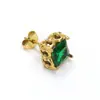 Pendientes cuadrados de patrón retro ins europeo y americano con circonita incrustada, pendientes de acero de titanio de personalidad exagerada y moda para mujer, venta al por mayor