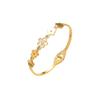 Pulsera de Acero de Titanio con Diseño Micro-incrustado Finamente Pulido de Moda Europea y Americana Transfronteriza para Mujer Recortada Flor de Cuatro Hojas de Alto Brillo Lujo