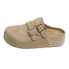 Novas Chinelos Meio Aberto Casuais com Solado Grosso e Bico Fechado para Mulheres Primavera Verão 2026, Chinelos Fofos Estilo Birkenstock para Uso Externo, Chinelos Preguiçosos