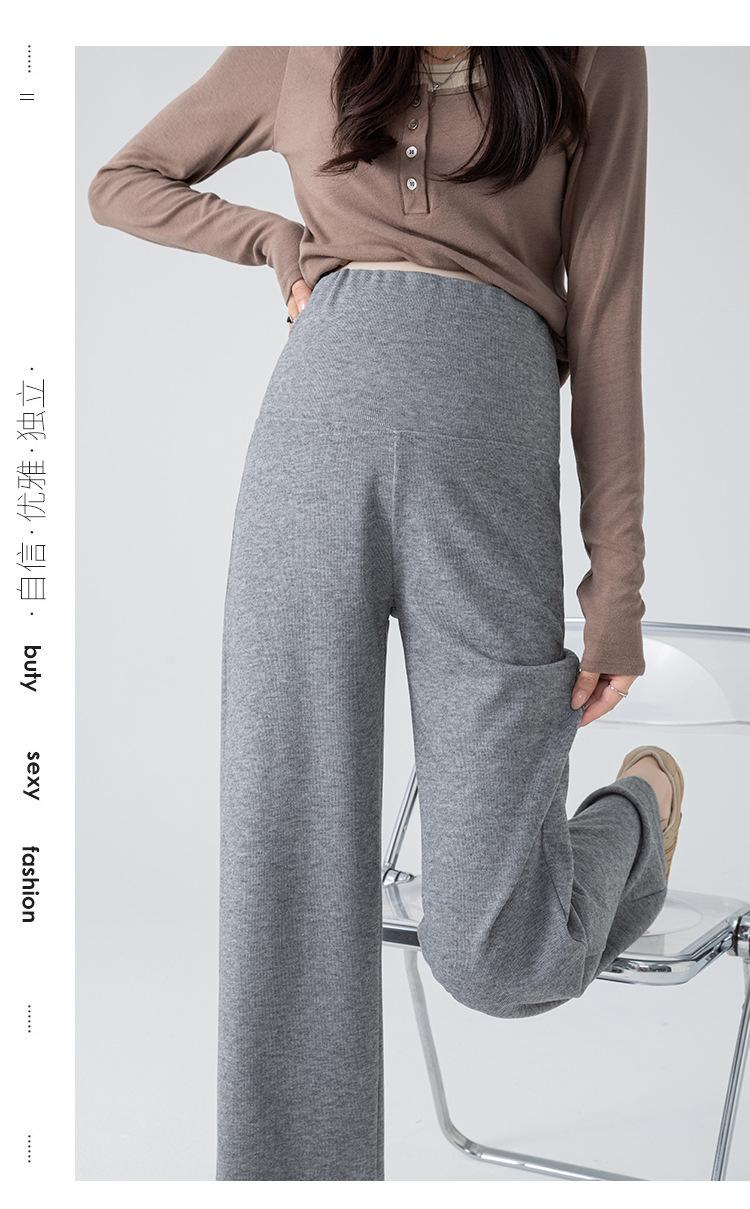 小个子不勒肚子秋季大码直筒裤孕妇秋冬装