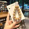 Llavero de Abalorios Acrílicos Pintados a Mano DIY Cadena para Teléfono de Tulipán Encanto de Cuentas Pequeñas de Chica Dopamina Linda