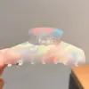 Presilha de Cabelo Gradiente de Sereia Infantil para Meninas, Presilha Grande de Tubarão para Coque na Nuca, Não Machuca a Nuca