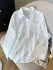Camisa de manga larga con estampado protector solar transpirable de verano para mujer, cárdigan fino cruzado para mujer petite, de Amazon transfronterizo europeo y americano