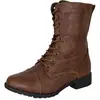Botas Martin retro europeas y americanas de punta redonda con cordones, nuevos estilos otoño/invierno, botas de motocicleta de tacón grueso hasta la pantorrilla, disponibles en varios colores, botas de cuero versátiles