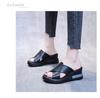 Exportación Transfronteriza - Sandalias de Tacón de Cuña para Mujer Verano Nuevo Suela de Plataforma Casual Chanclas Cruzadas de Tacón Alto para Mujer