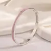 Pulsera de Acero Inoxidable con Goteo de Aceite Círculo de Producto Nuevo Transfronterizo para Mujer Diseño de Nicho de Lujo Ligero Europeo y Americano Pulsera de Alto Grado Resistente al Color