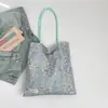 Bolsa de Ombro em Lona 2026 Novo Estilo Coreano Moda Estampada Artística Bolsa de Ombro Grande Capacidade Bolsa para Alunos Aula Reforço