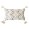 Funda de almohada decorativa de estilo étnico, color blanco cremoso, estilo bohemio marroquí, para sala de estar, sofá, ventanal, almohada de cintura