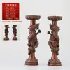 Ornamentos de Castiçal de Latão Duplo Dragão Lótus Atacado, Castiçal de Latão Duplo Dragão Finamente Trabalhado Tartaruga e Garça Decorações para Casa Casamento