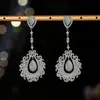 Brincos Longos Estilo Europeu Gota d'Água com Zircônia para Mulheres, Agulha de Prata S925, Brincos de Luxo Leve Cravejados com Diamantes, Brincos de Alta Qualidade, Brincos da Moda
