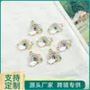 Al por mayor Versión Coreana Creativo Colgante Individual Patrón Arcoíris Gota de Aceite Aleación Collar Pulsera Joyería Accesorios DIY Colgante Pequeño