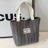 Bolso de lona estilo japonés para mujer, bolso de hombro a rayas de moda, bolso de mano elegante para uso diario, 2024