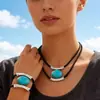 Moda Transfronteriza Líneas Geométricas Simples Gráficos Huecos Combinación de Collares Largos Colgantes Apilados Venta al por Mayor