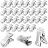Amazon Más Vendido Clips Metálicos Pequeños Accesorios para Manualidades Funda Protectora Pinzas de Punta Plana Mangas de Goma Antideslizantes Clips de Cola Larga Pinzas de Hierro Bronce Antiguo