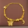 Pulseira Flor de Diamante Dourado Areia Vermelho Rosa com Galho de Flor e Caractere da Sorte Incrustado com Diamante, Pulseira Fashion de Luxo Leve para Mulheres