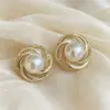 Live do TikTok Versão Coreana Brincos Mais Vendidos para Mulheres com Desenhos de Linhas, Joias Transfronteiriças, Pérola Sintética, Camélia Estilo Chanel