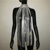 Explosiones Transfronterizas Europeas y Americanas Top con Borlas de Pedrería para Mujer Sexy Hueco Brillante Vestido de Cuello con Pedrería para Fiesta