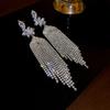 Pendientes de Borla de Cristal Artificial Flor Azul Templado en Hielo Pendientes Frescos Elegantes Pendientes Populares en Internet Lujo Ligero Pendientes de Sentido Avanzado