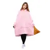 Suministro de fábrica Manta de TV de franela para el hogar, ropa perezosa, suéter, sudadera con capucha a prueba de frío para exteriores, pijama para el hogar