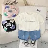 Traje de Verano para Niños 2025, Traje Casual de Dos Piezas de Manga Corta para Bebé Tallas Pequeña y Mediana, Traje Nuevo Guapo para Niños