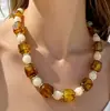 Collar Patchwork Ins de Joyería Yongge, Cadena para Clavícula Arcoíris Estilo Vacacional, Collar Estilo Bohemio