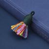 Mini Borlas com Pontas de Borla, Borlas Curtas e Grossas em Fio de Algodão Estilo Xizang, Borlas Coloridas de Fio de Algodão Tecidas à Mão para DIY, Produto Acabado