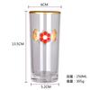 Taza de Vidrio Personalizada por el Fabricante con Parche Metálico y Letras Arcoíris, Taza de Agua Decorativa Metálica 3D con Borde Dorado, Vaso para Jugo