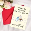 Nueva tarjeta de felicitación de acuarela de animales transfronterizos para recién nacidos, tarjeta de celebración de bautizo de bebé, tarjeta de bendición de luna llena de bebé con sobre