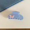 Textura Francesa Strass Laço Xadrez Acetato Presilha Média para Cabelo Shark Clip Retrô Girly para Meio Preso