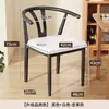 Respaldo de Silla de Gran Maestro Silla Silla de Comedor para el Hogar Mesa de Comedor Minimalista Moderna Taburete Silla de Cuerno de Toro Imitación de Hierro Forjado Silla de Mesa de Té de Madera Maciza