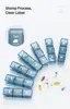 Porta-Pílulas Semanal 7 Dias 21/28 Compartimentos, Dispensador de Medicamentos Portátil para Viagem com Marcações Claras