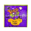 Nuevo juego de vajilla para fiesta temática de dibujos animados de Halloween, bandeja de papel, vasos, pañuelos, decoración, suministros de arreglo