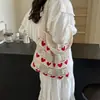 Bolso de mano tejido en forma de corazón para mujer, nuevo bolso tejido de moda 2026, gran capacidad, ligero, versátil, adecuado para ir al trabajo, bolso de hombro