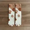 Calcetines de Terciopelo Coral para Otoño e Invierno para Mujer, Calcetines de Media Pantorrilla para Dormir, Calcetines Lindos de Garra de Gato, Calcetines Gruesos Cálidos y Dulces para el Hogar, Zhuji