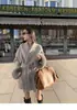 Abrigo corto rojo de doble cara de cachemira para mujeres petite, otoño e invierno 2026, con puños de corbata, abrigo de lana holgado
