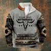 Camisa informal de moda con estampado retro para hombre, sudadera de manga larga con cuello alto y media cremallera, producto nuevo transfronterizo 2023