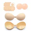 Sujetador Push-Up Invisible de Verano Delgado para Busto Grande de Amazon, Ropa Interior Sexy sin Espalda y sin Costuras, Protectores de Silicona para Pezones
