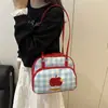 Bolsa de Uniforme Estilo Universitario para Niñas, Doble Uso Hombro Único y Espalda Doble, Bolsa para Fiesta de Estudiantes, Bolso de Hombro Portátil Manzana Dulce, Moderno