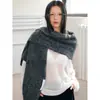 Chal de Lana de Alta Gama para Mujer, Versátil Estilo Coreano Otoño e Invierno Nuevo Bufanda Triangular Cálida, Protector de Cuello para Aire Acondicionado, Chaleco de Punto
